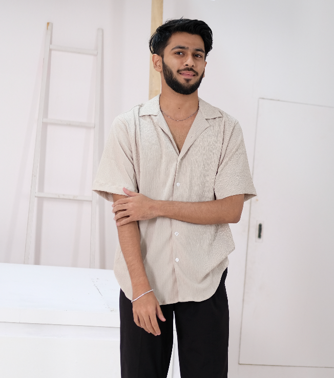Beige Grain Cuban Shirt