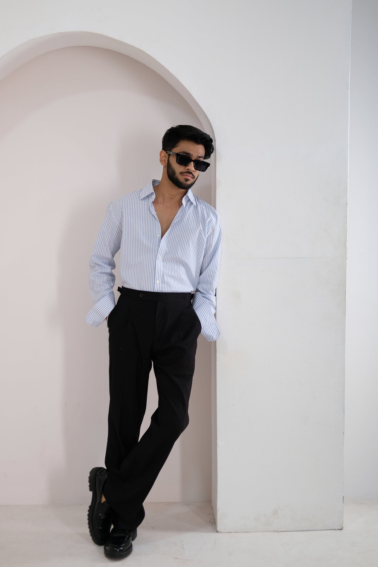 Light Blue Striped Men's Shirt