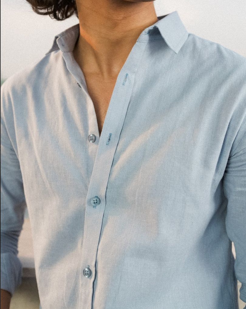 Azure Breeze Linen Shirt