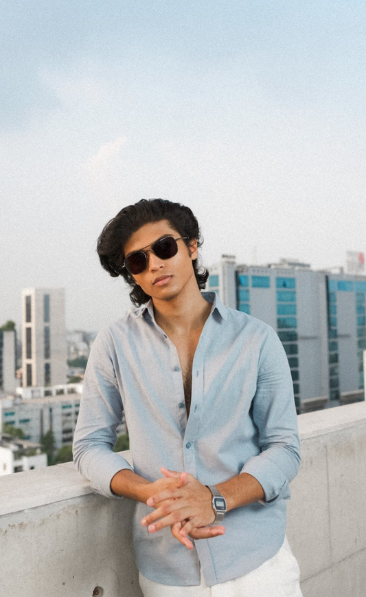 Azure Breeze Linen Shirt